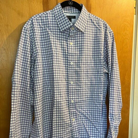 Full Cotton Classic Purple Plaid Button Down // Banana Republic Men's Size L - Picture 6 of 7